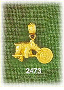 14K Gold Lollipop Teddy Bear Charm