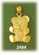 14K Gold Teddy Bear w/Tie Charm