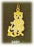14K Gold Smooth Teddy Bear Charm