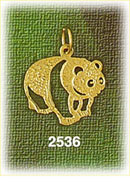 14K Gold Walking Panda Bear Charm