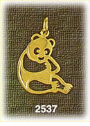 14K Gold Sitting Panda Bear Charm