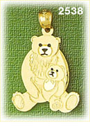 14k gold bear with cub charm