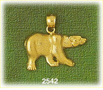 14K Gold Black Bear Charm