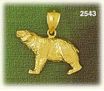 14K Gold Hunting Bear Charm