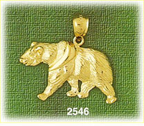 14K Gold Walking Bear Charm