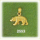 14K Gold Bear Charm