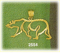 14K Gold Outline Bear Charm