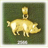 14k gold pot bellied pig charm