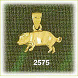 14k gold 3d pig charm