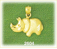 14K Gold Hippo Charm