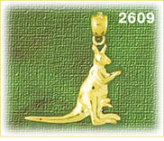 14K Gold Polished Kangaroo Charm