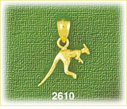 14K Gold 3D Kangaroo Charm