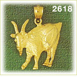 14K Gold Goat Charm