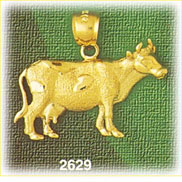 14K Gold Dairy Cow Charm