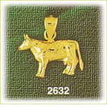 14K Gold Happy Cow Charm