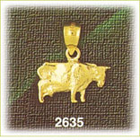 14K Gold Cow Charm
