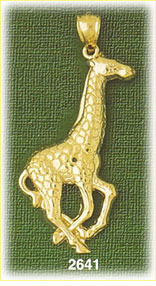 14K Gold Running Giraffe Charm