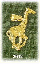 14K Gold Giraffe Running Charm