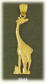 14K Gold Standing Giraffe Charm