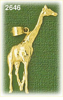 14K Gold Giraffe Walking Charm