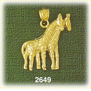 14K Gold Giraffes Charm