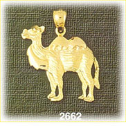 14K Gold Camel w/Two Humps Charm