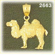 14K Gold Bactrian Camel Charm