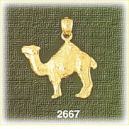 14K Gold Standing Camel Charm