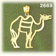14K Gold Outlined Camel Charm