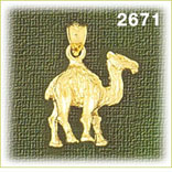 14K Gold 3D Camel Charm