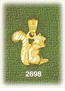 14K Gold Squirrel Charm
