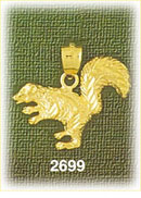 14K Gold Detailed Squirrel Charm