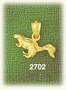 14K Gold 3D Squirrel Charm