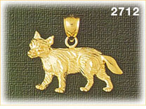 14K Gold Walking Fox Charm