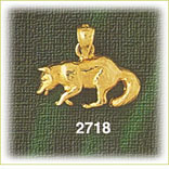 14K Gold Coyote Charm