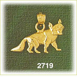 14K Gold Standing Coyote Charm