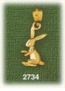 14K Gold 3D Rabbit Charm