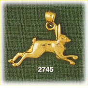 14K Gold Jack Rabbit Charm
