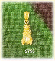 14K Gold Beaver Standing Charm