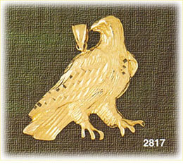 14K Gold Instinctive Eagle Charm