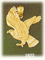 14K Gold Eagle In Flight Charm