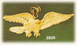 14K Gold Soaring Eagle Charm