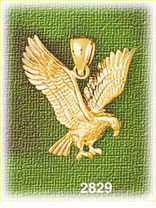 14K Gold Golden Eagle Charm