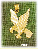 14K Golden Eagle Hunting Charm