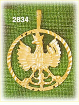 14K Gold Encircled Eagle Crest Charm
