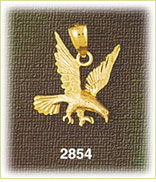 14K Golden Eagle In Flight Charm