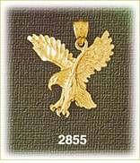 14K Gold Eagle Preying Charm