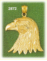 14K Golden Eagle Head Charm