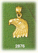 14K Gold Profile of Eagle Head Charm