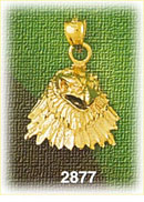14K Gold Eagle Head Charm